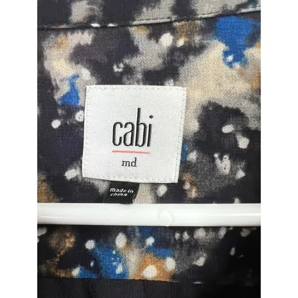 Cabi Women's Starry Night Ruffle Blouse Long Sheer Sleeves Medium - Picture 3 of 12